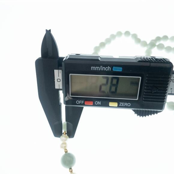 14K Burma Jadeite Fresh Water Pearls Gold Bead Necklace Strand 15" - Picture 9 of 12